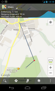 Google Maps Messen und Höhenprofil