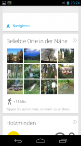 Google Now Beliebte Orte in der Nähe Screenshot