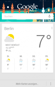 Google Now Info Karte Wetter
