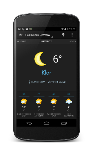 Android Wetter App Eye in the Sky