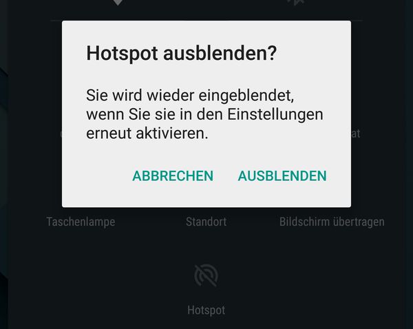 Android 5.1 Lollipop Quick Settings Symbole ausblenden und Symbole einblenden