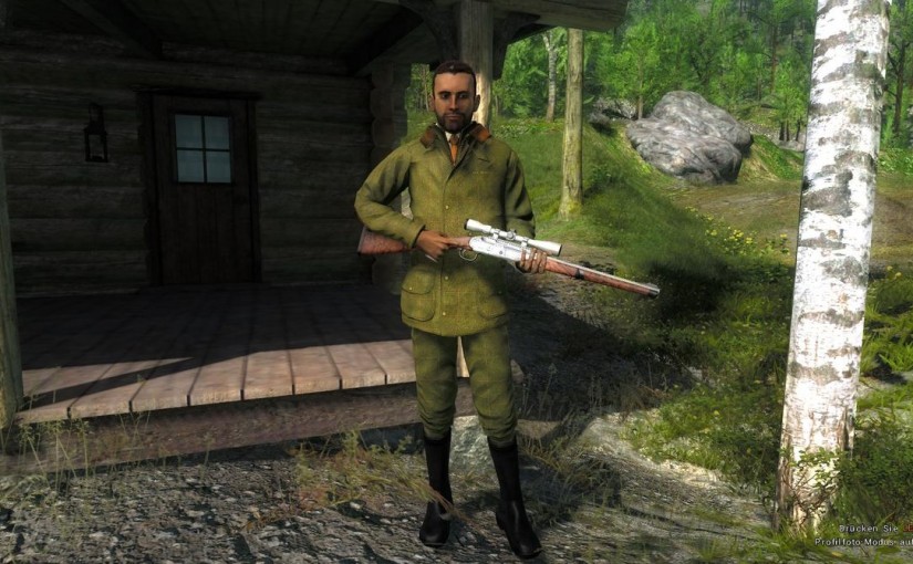 The Hunter: Kipplaufbüchse 7 mm Bouquetin, Pistolen-Zielfernrohr, Entenlockmittel, Gänselockmittel, Markierungsflaggen